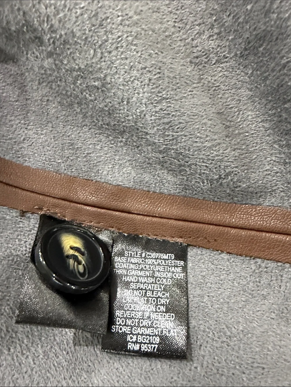Sanctuary Girls Faux Leather Brown Button-Front Jacket